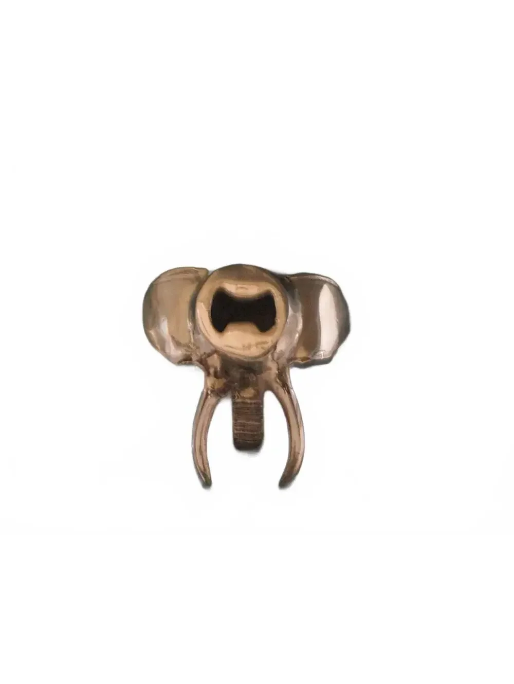 Vintage Elephant Head Metal Bottle Opener Cast Iron Brass Barware Collectible